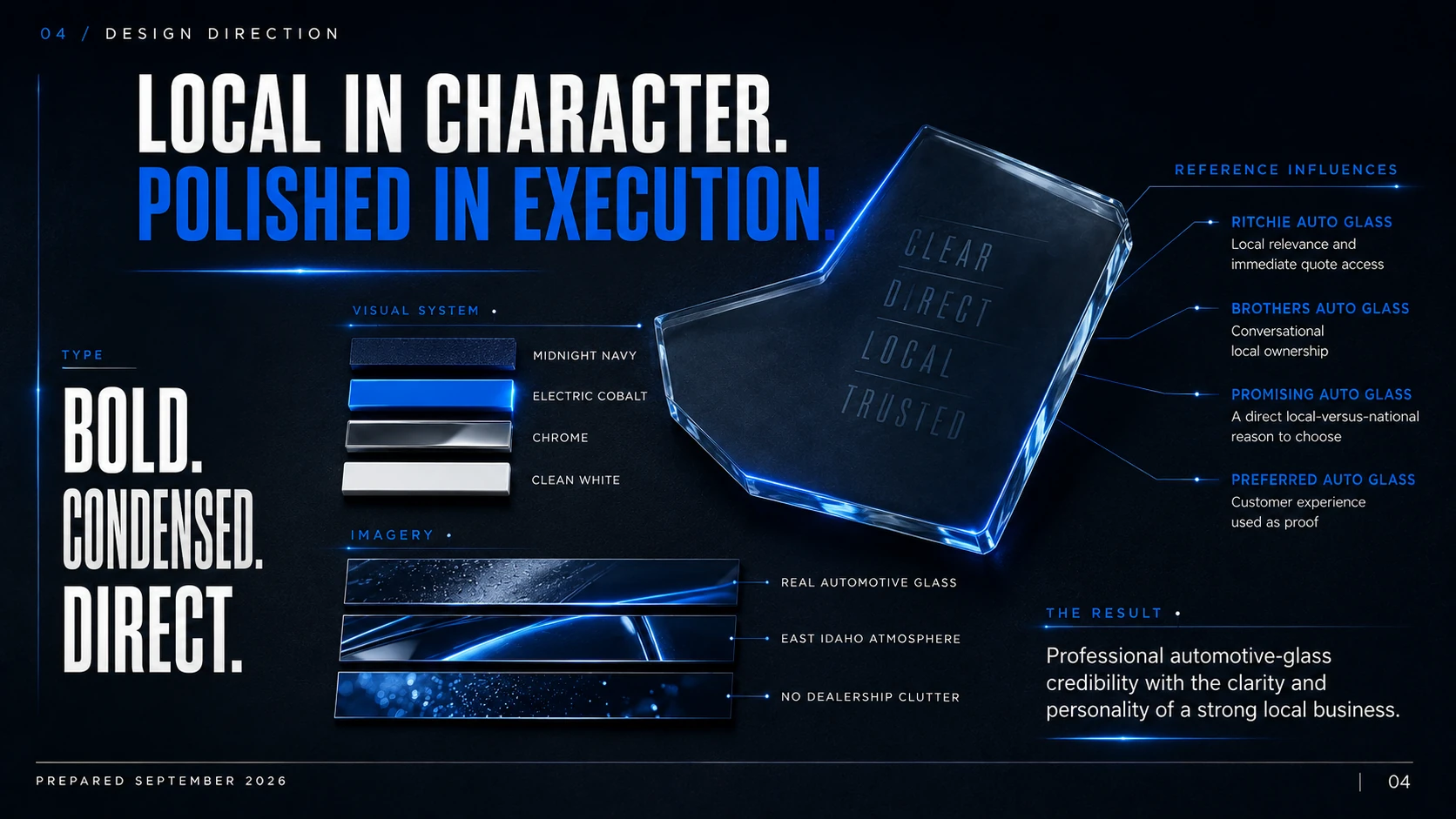 Design Direction proposal page